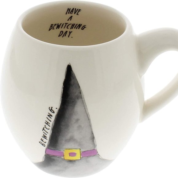 Rae Dunn Rare NWOT Magenta Have A Bewitching Day Halloween Mug Witch Hat - Picture 1 of 8